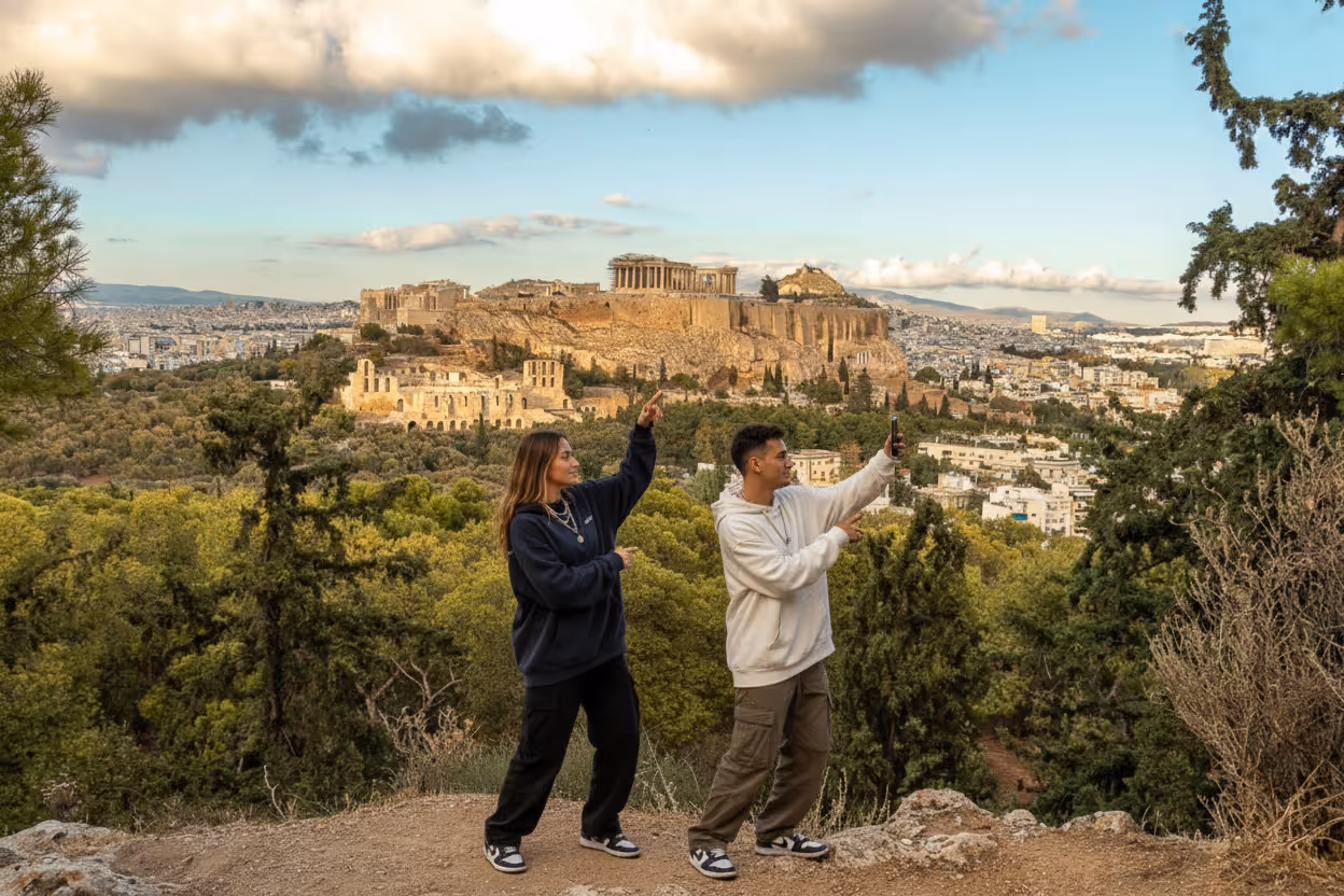 Hidden lookout on Lycabettus Hill Athens offering a unique panoramic Acropolis view